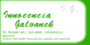 innocencia galvanek business card